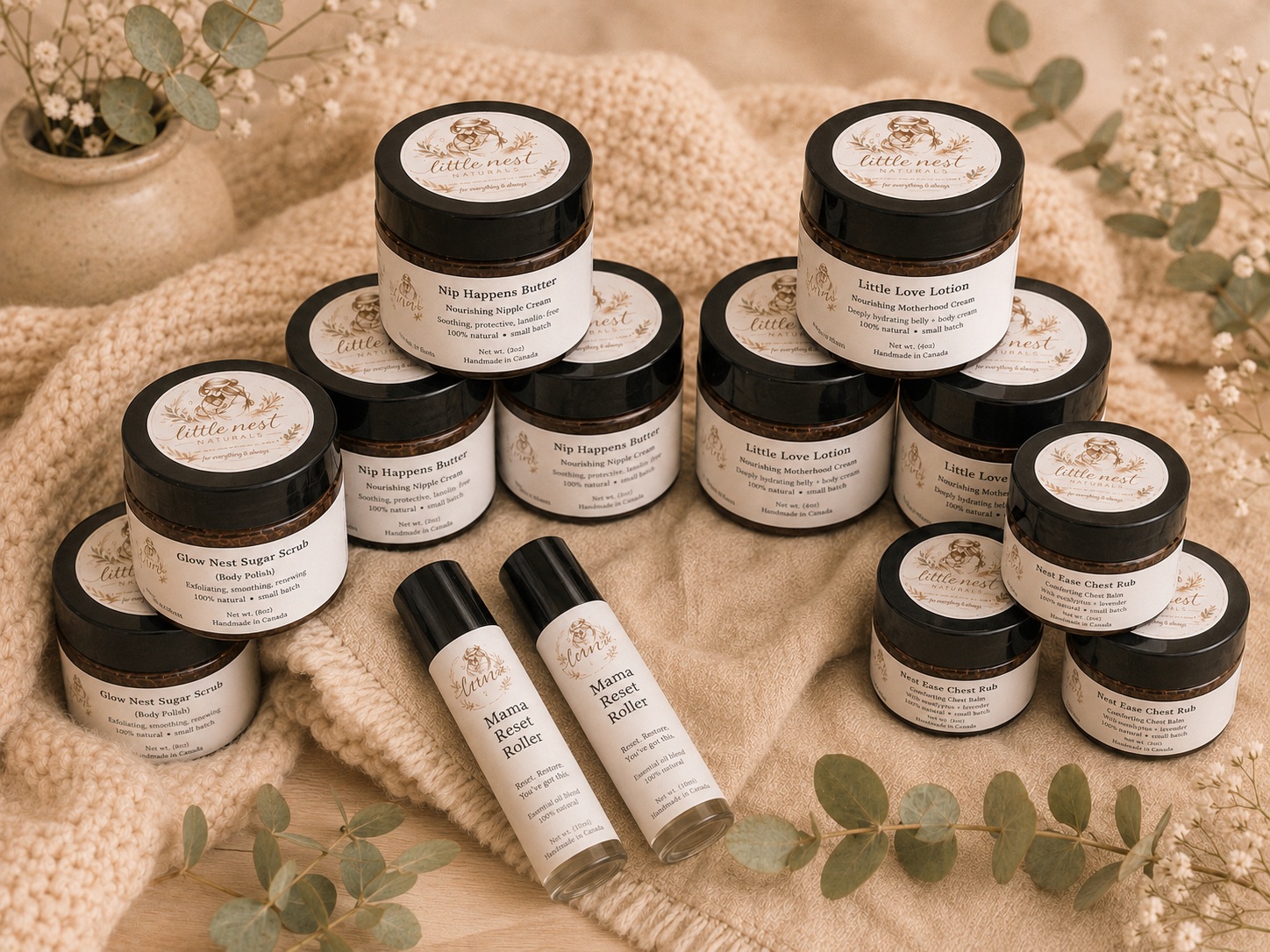 Little Nest Naturals lotion and skincare products